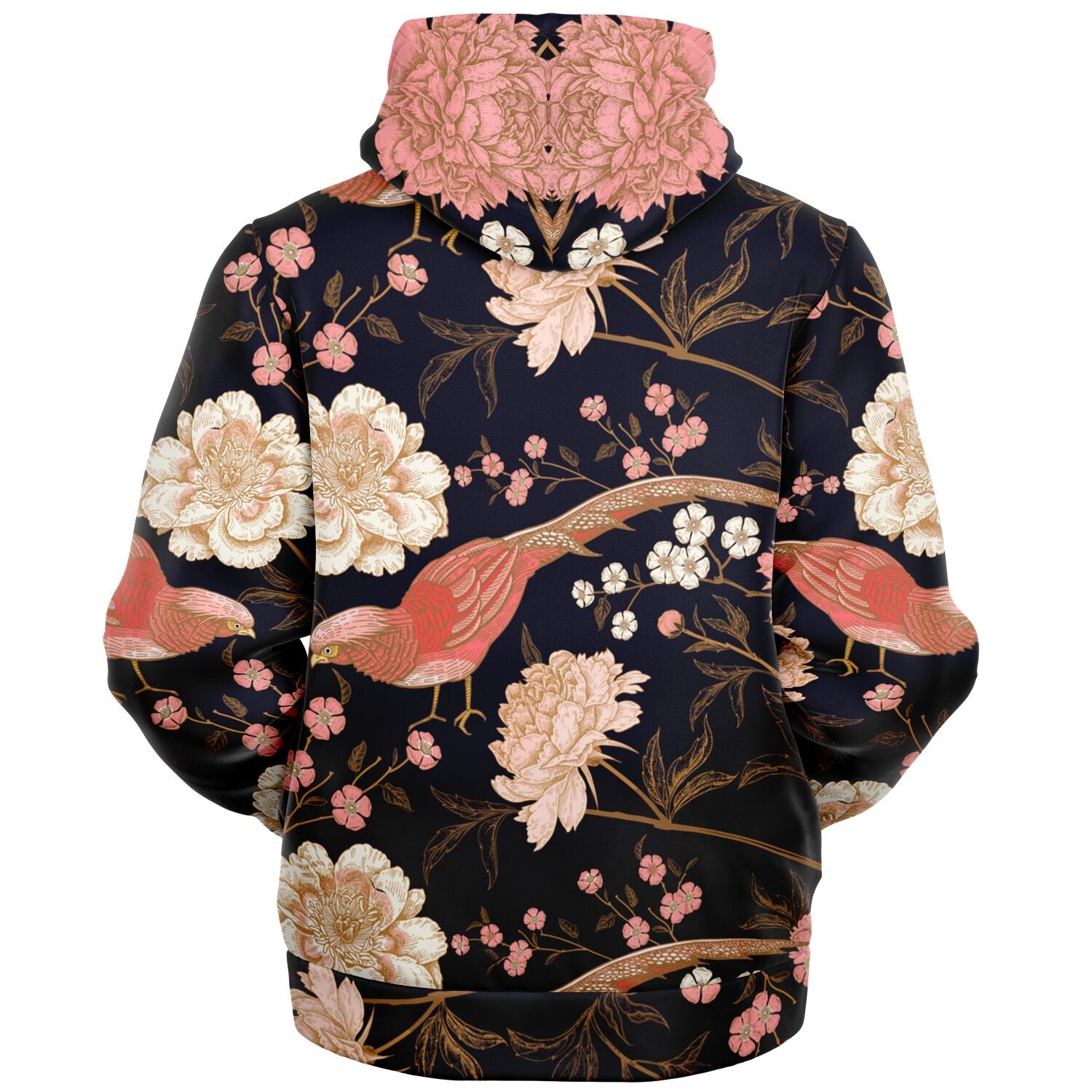 🌸 Art Nouveau Floral & Bird Zip Hoodie: Eco-Friendly Warmth & Style 🌸