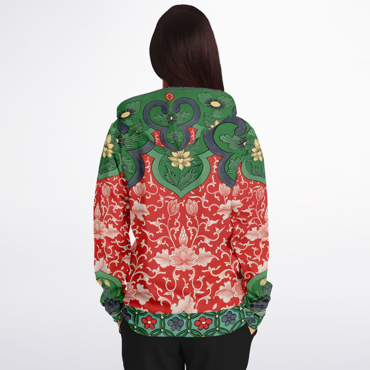 Art Nouveau Zip Hoodie With Vintage Artwork by Owen Jones