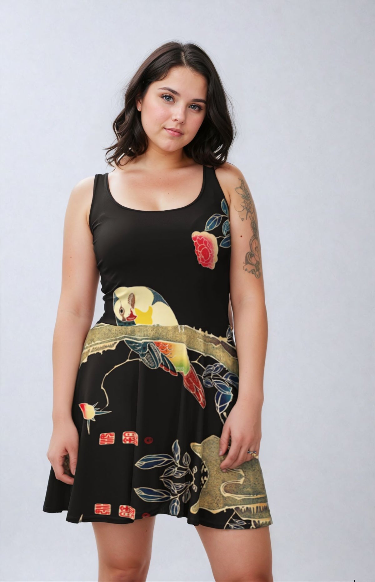 Japanese Art Print Skater Dress