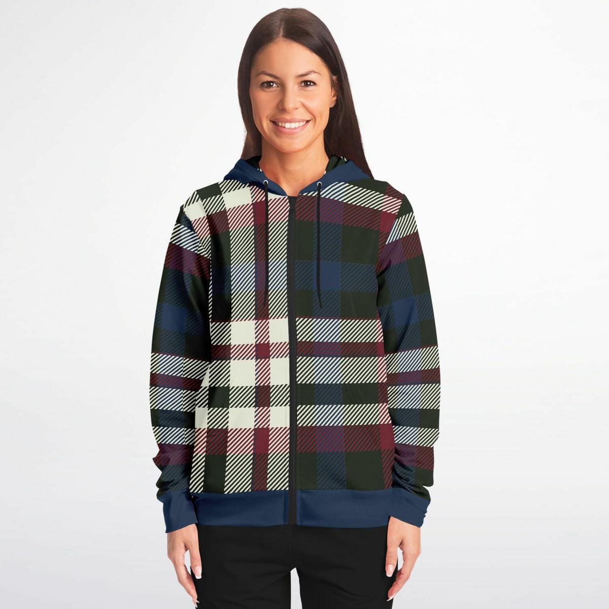 Zip Up Plaid or Tartan Hoodie for Men and Women