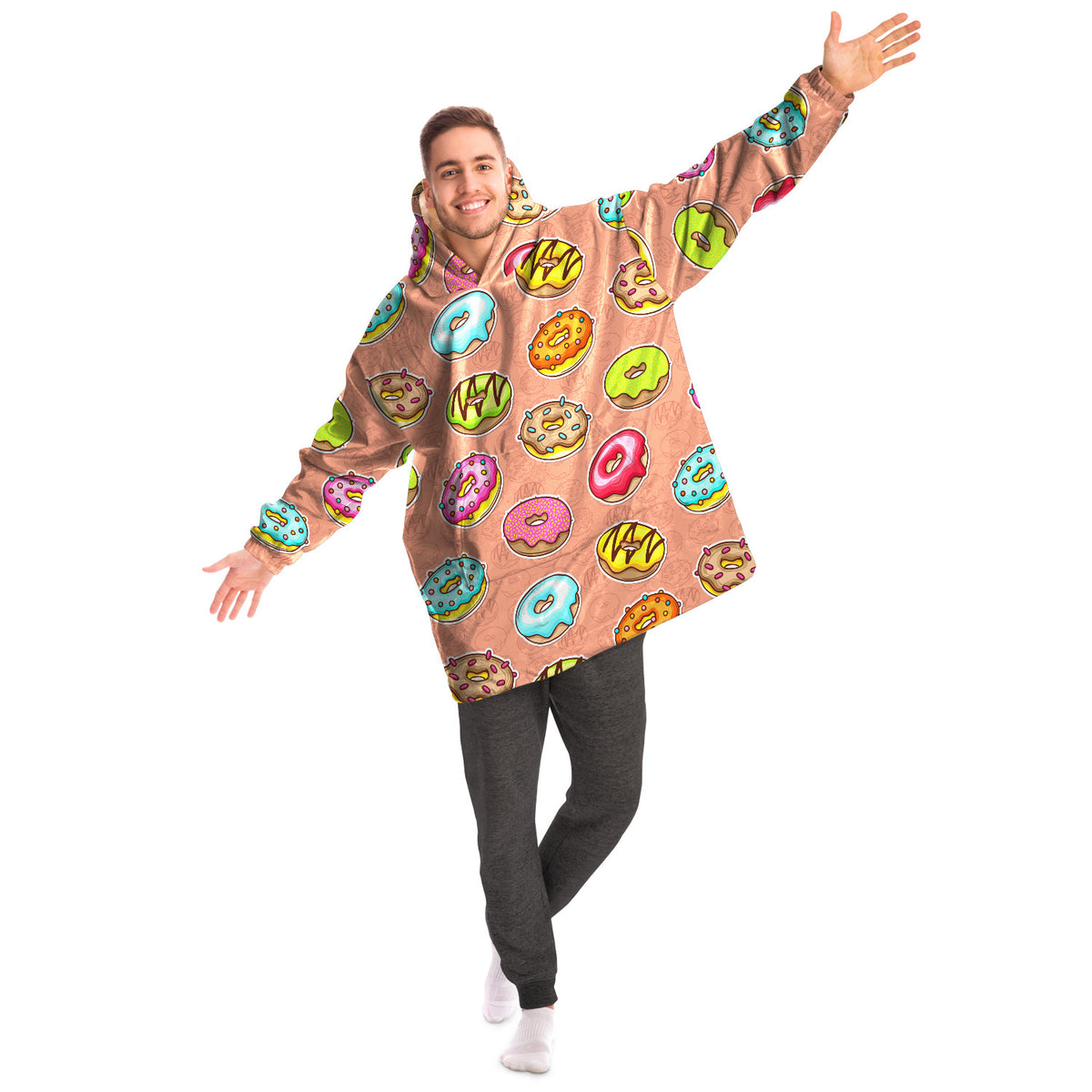 Kuschelige tragbare Kapuzendecke - Iced Donuts 