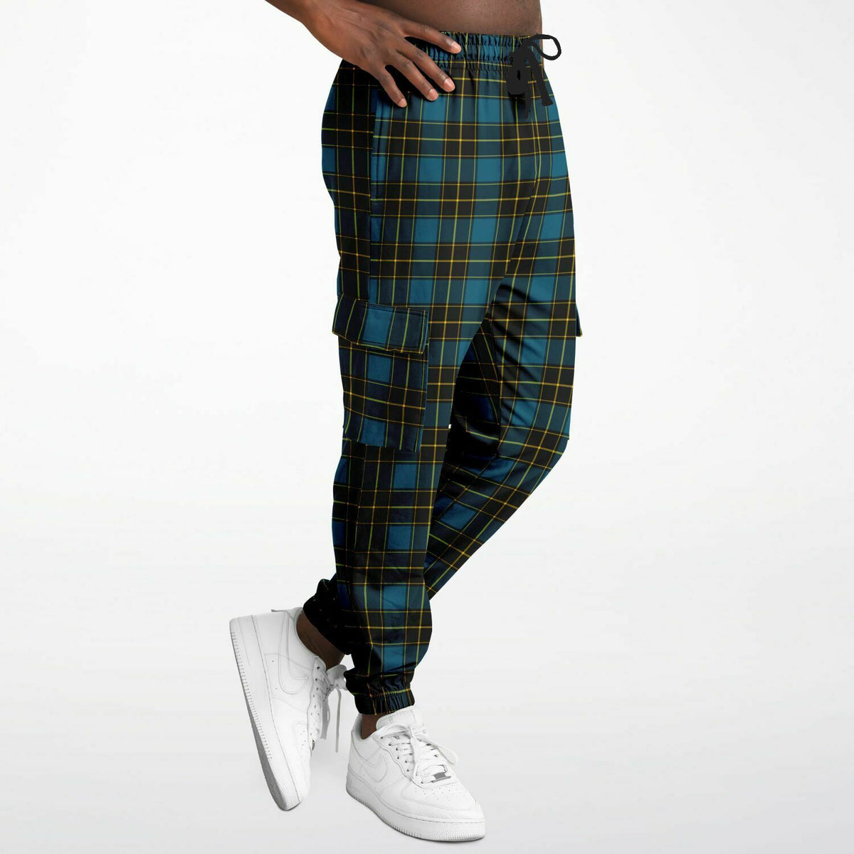 Tartan Fashion Cargo Sweatpants - AOP