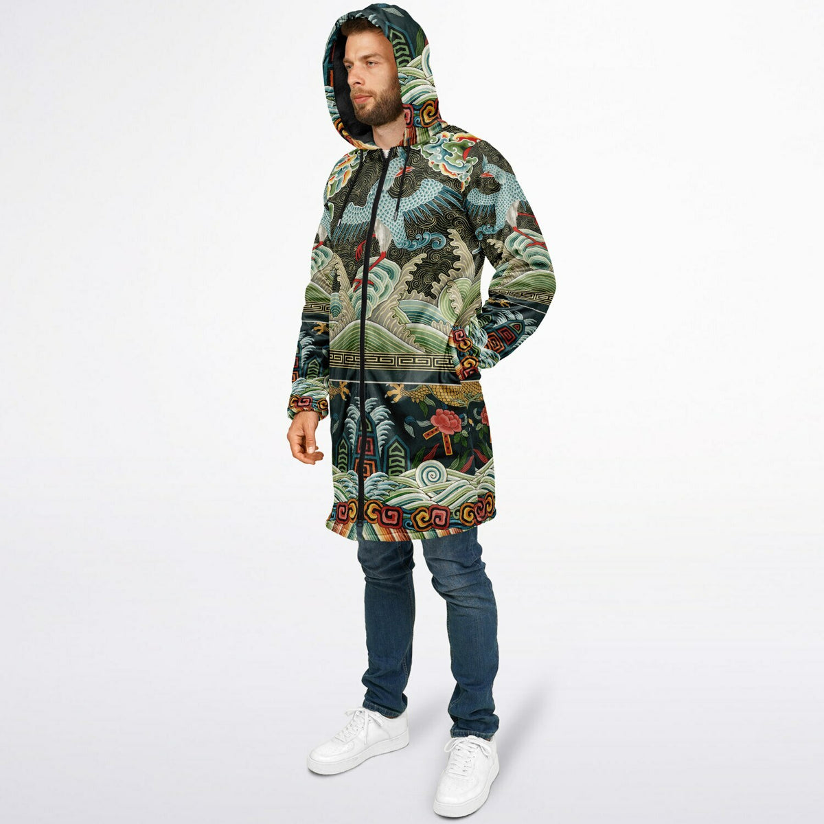 Zipper Cloak - Vintage Chinese Crane