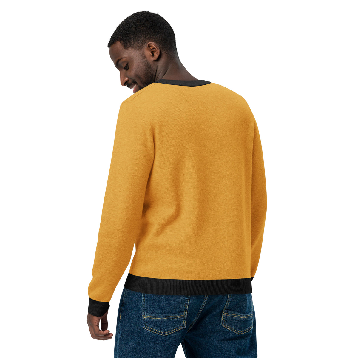 Bird Graphic Knit Sweater – Mustard Yellow Retro Unisex Jumper