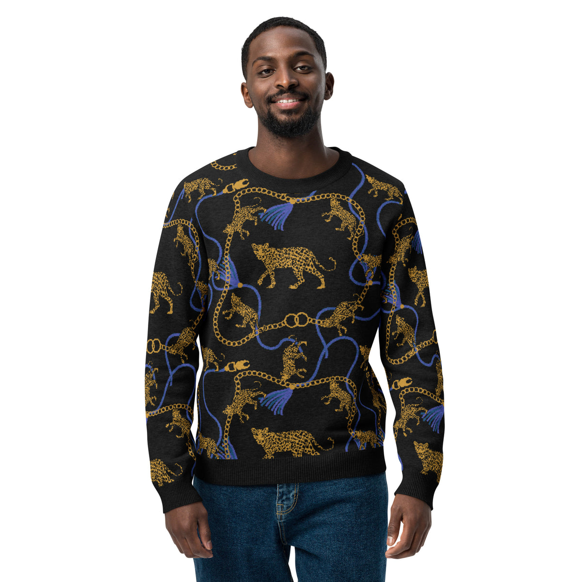 Gold Chain and Leopard Print Sweater