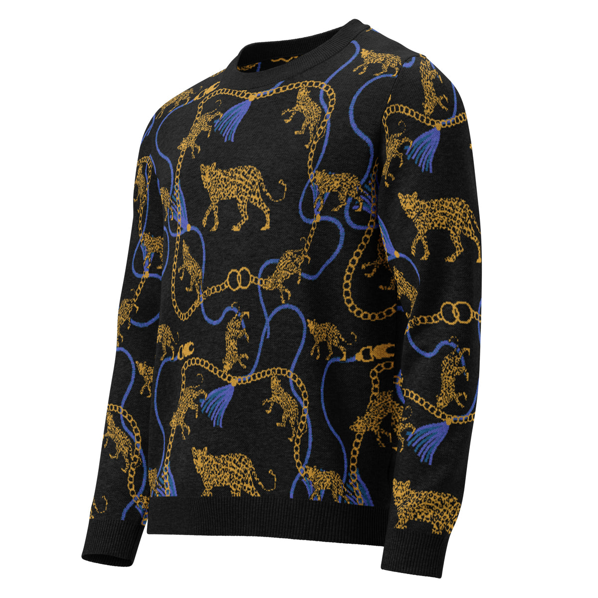 Gold Chain and Leopard Print Sweater