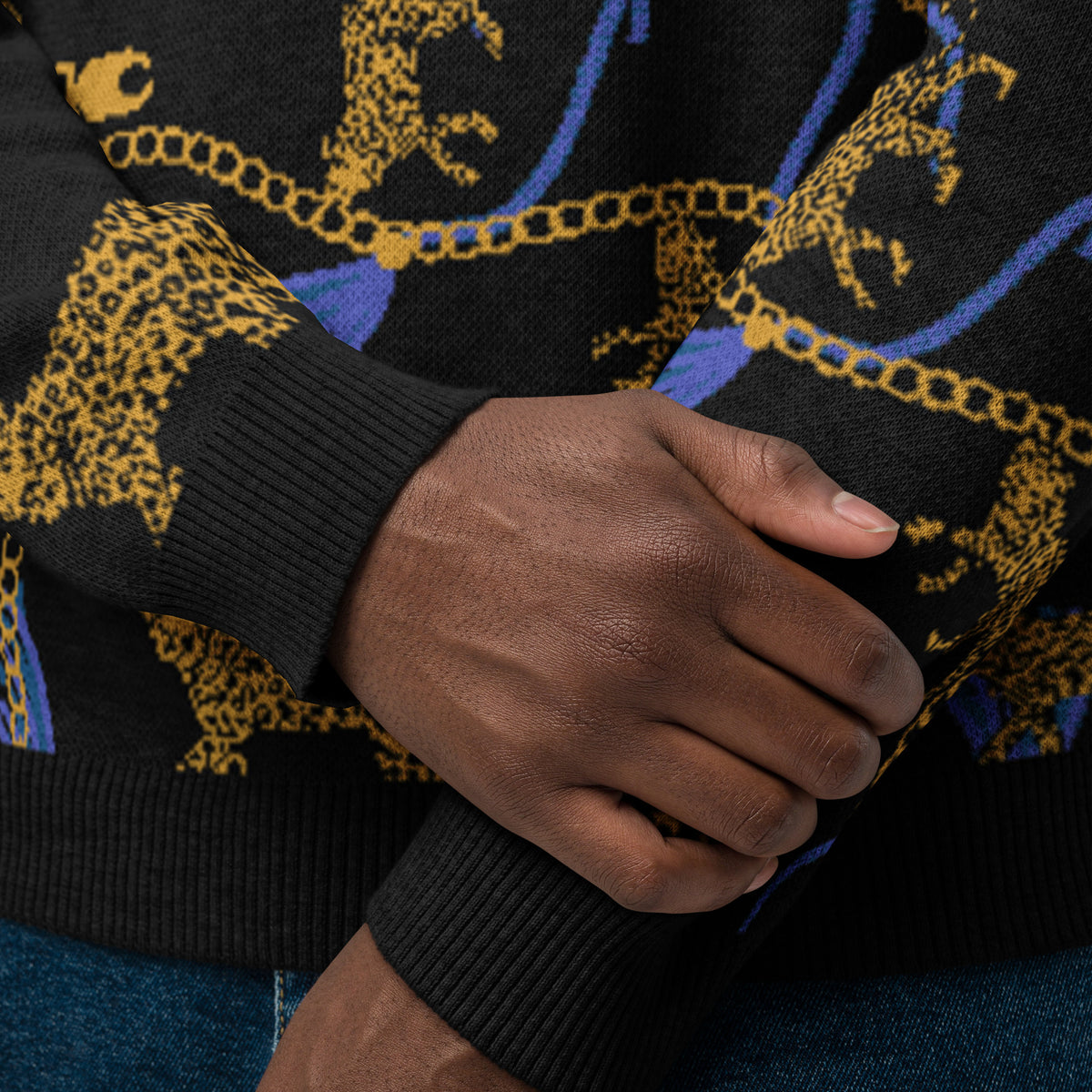 Gold Chain and Leopard Print Sweater