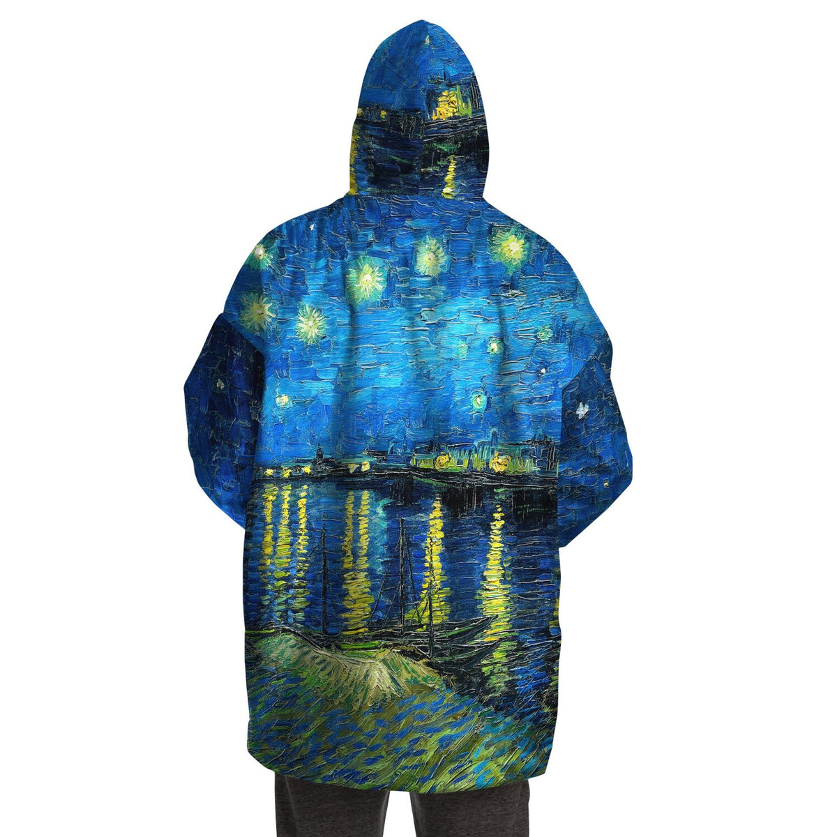 Starry Night Snug Microfleece Hoodie Wearable Blanket