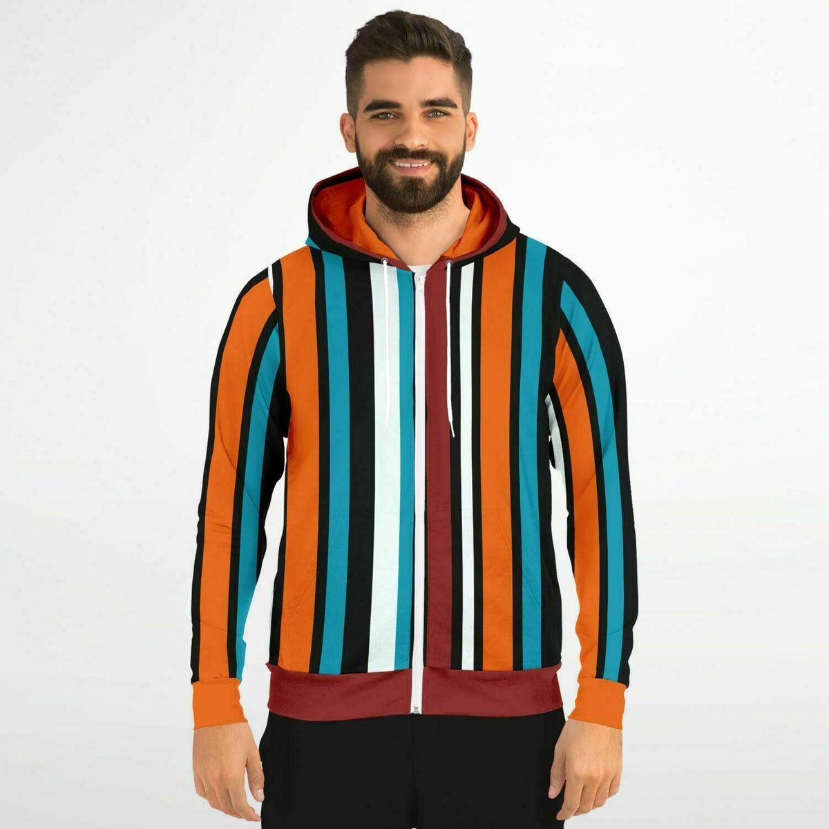Retro stripe Zip-Up Hoodie