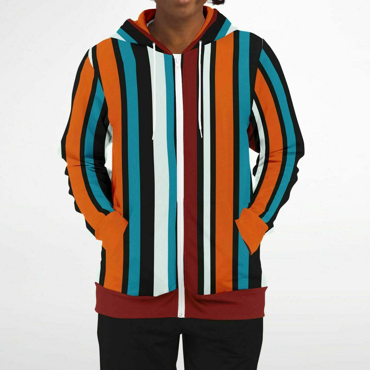 Retro stripe Zip-Up Hoodie