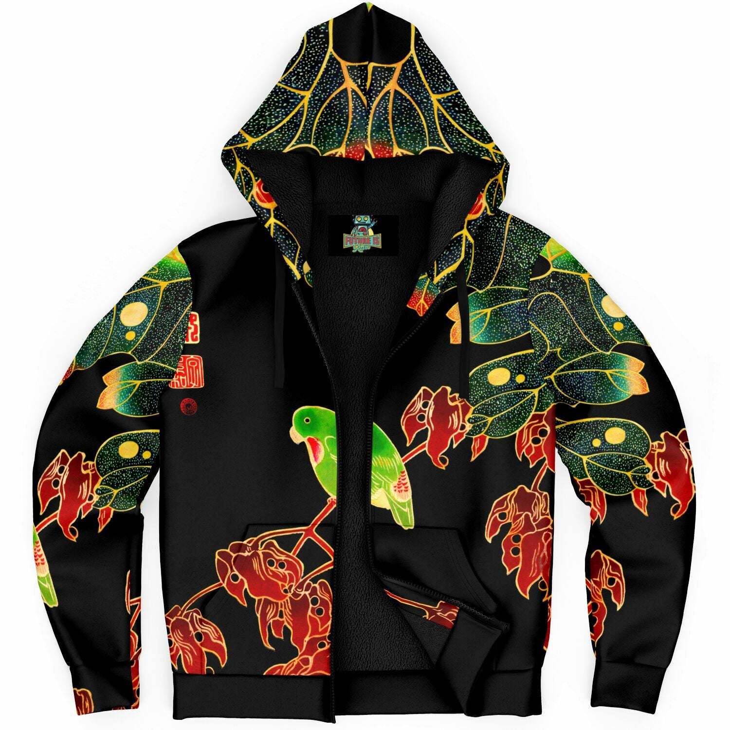 Japanese Art Fleece Hoodie - Ukiyo-e Style - Future Is Retro