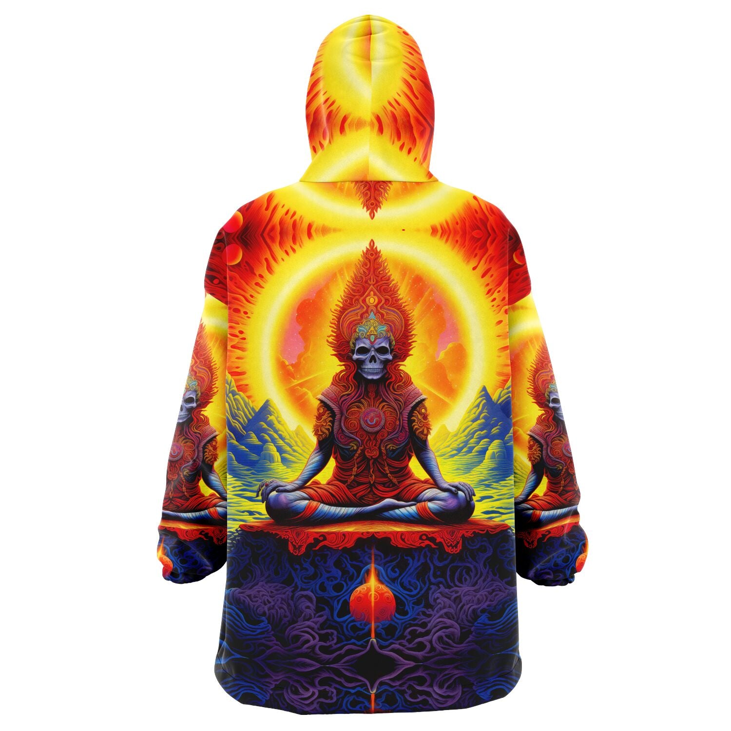 Oversized Rave Snug Hoodie - Psychedelic Skeleton Guru