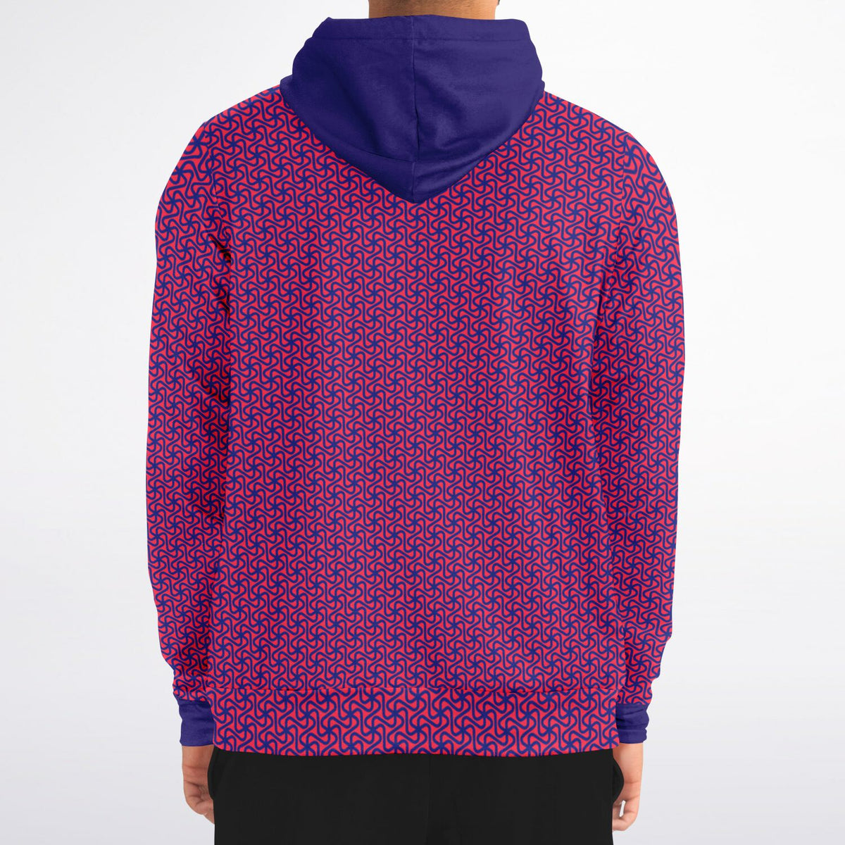 Fashion Zip-Up Hoodie - geometric pattern