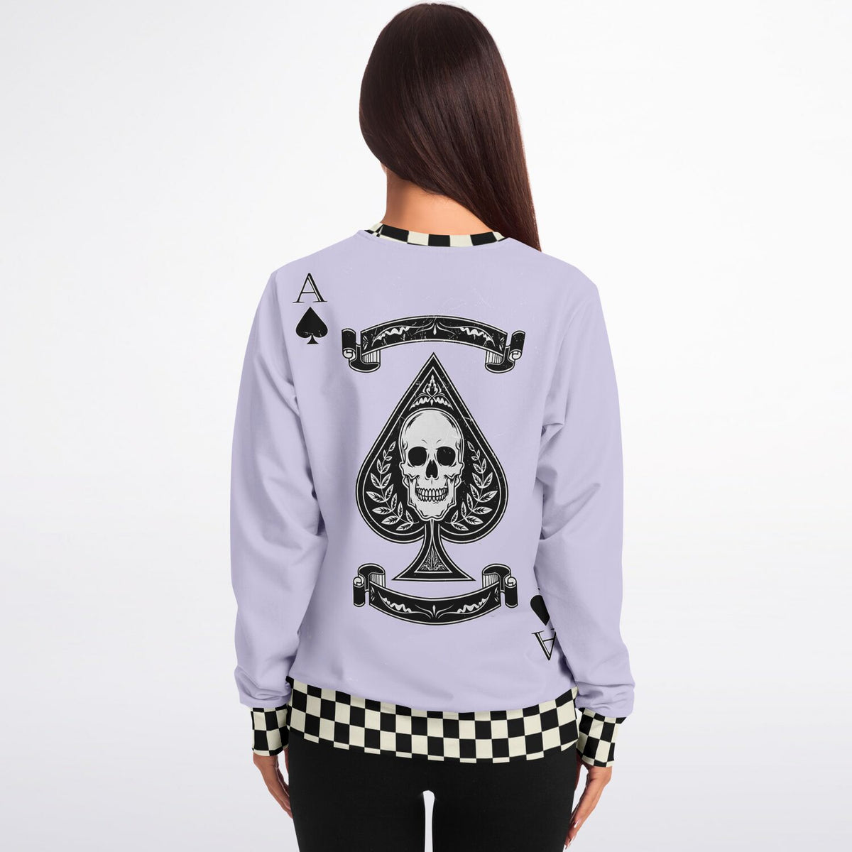 Punk Pastel Perfection: Harajuku-Inspired Ace of Spades Skull Sweatshirt