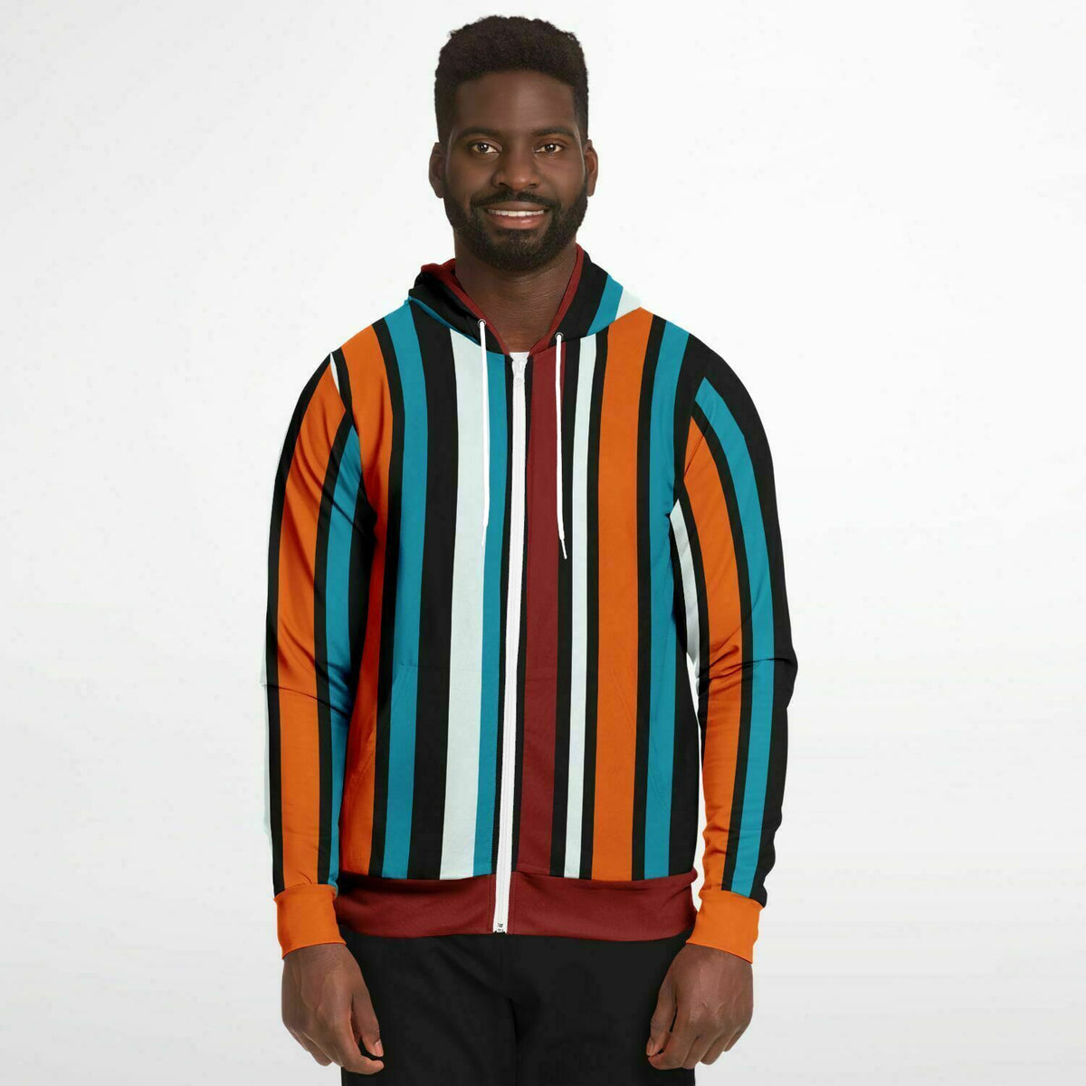 Retro stripe Zip-Up Hoodie