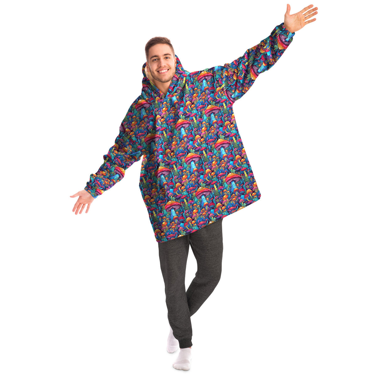 Psychedelische Pilze Snug Festival Microfleece Hoodie 