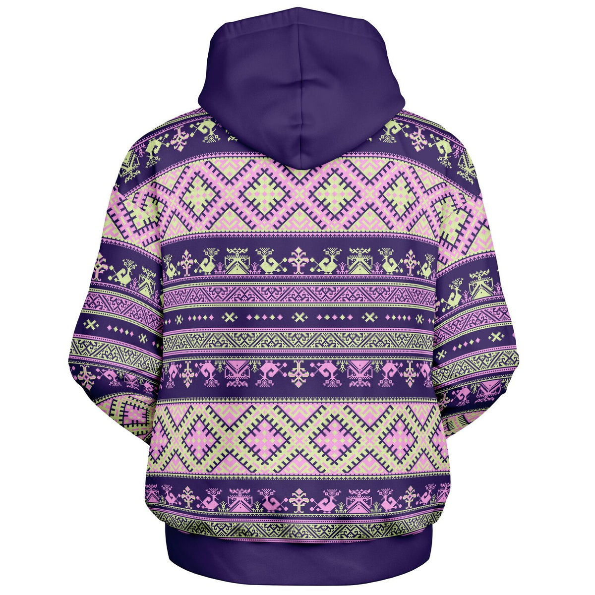 Nordic Print Heavyweight Hoodie - Purple