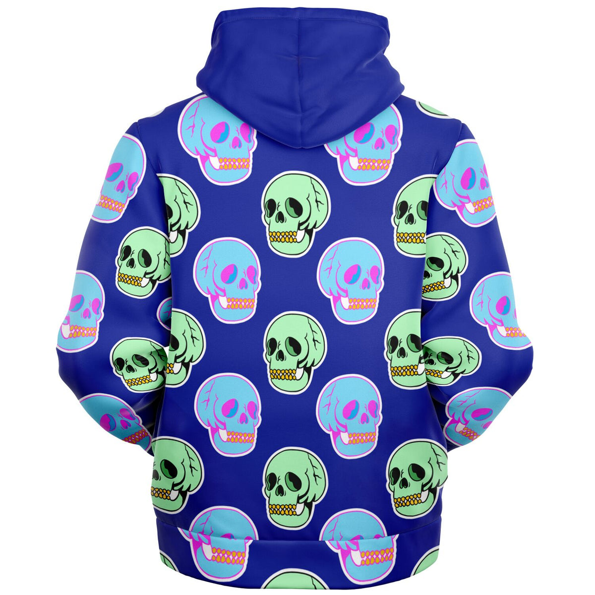 Microfleece Zip Hoodie Y2K Retro Skull