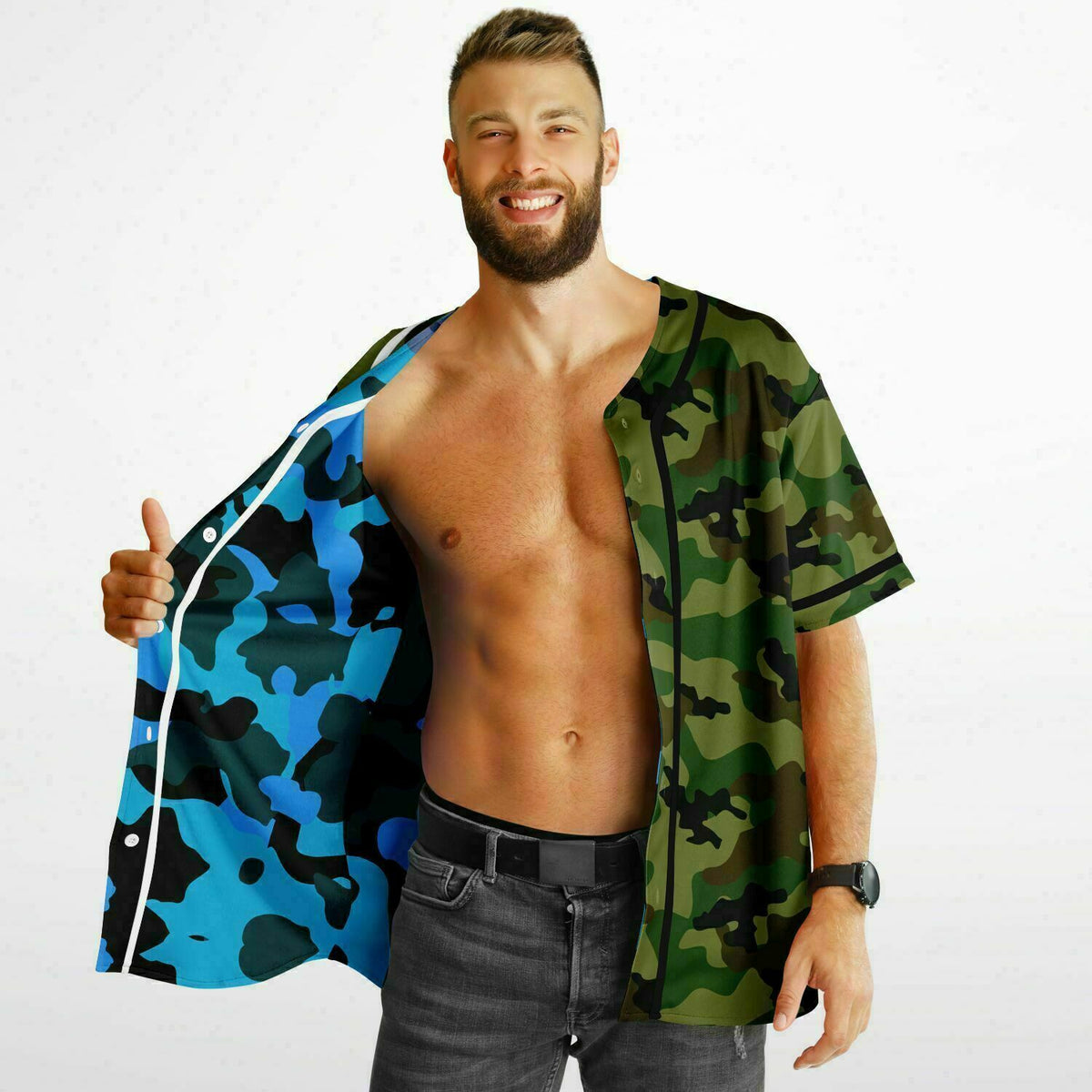 Y2K Double Camo Reversible Baseball Jersey