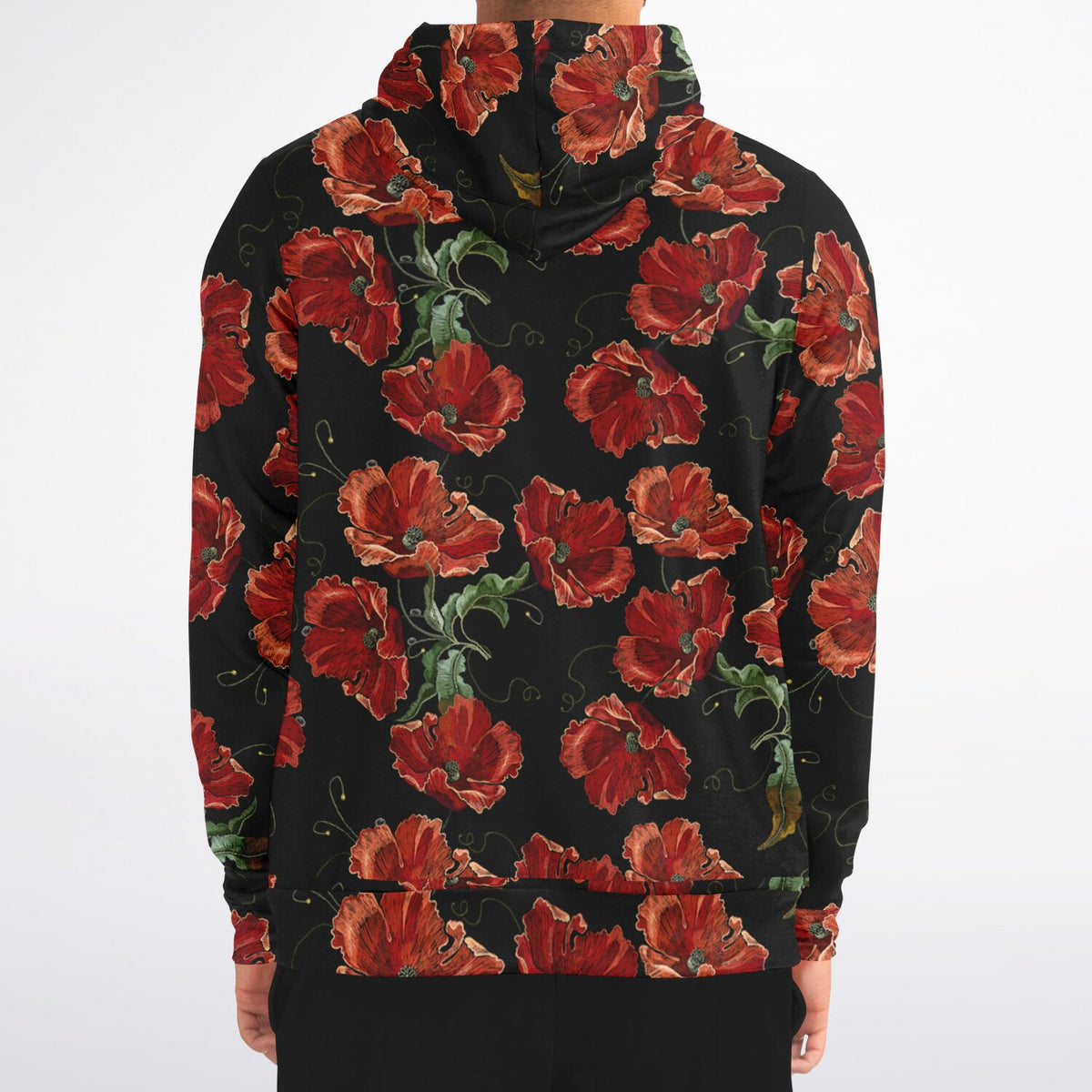 Art Nouveau Roses Zip-Up Hoodie