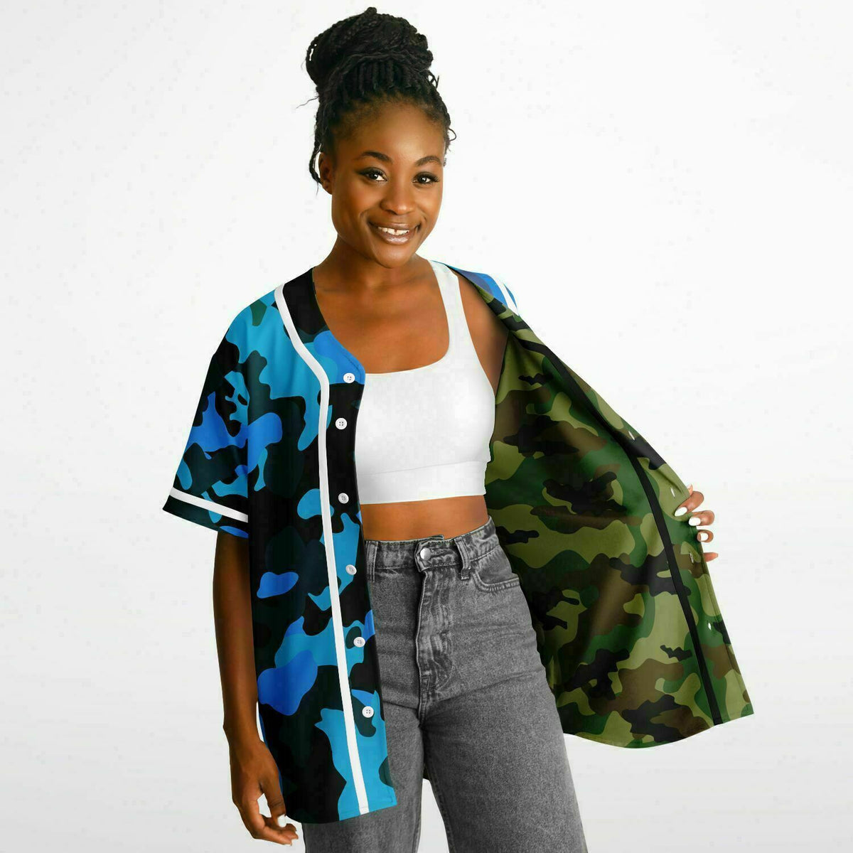 Y2K Double Camo Reversible Baseball Jersey