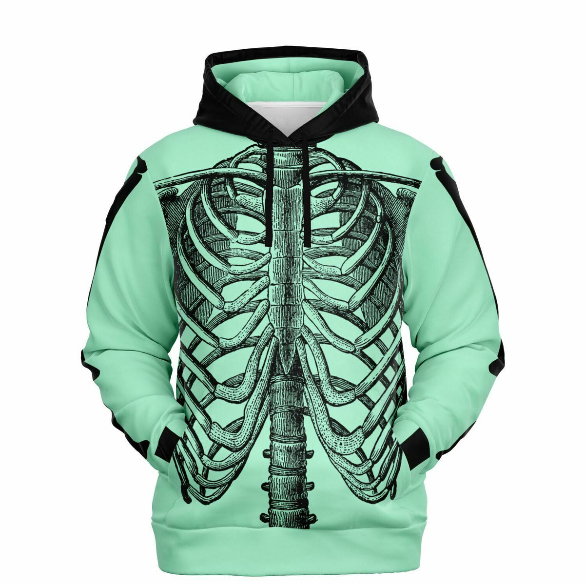 Y2K Skeleton Hoodie - Mint Green