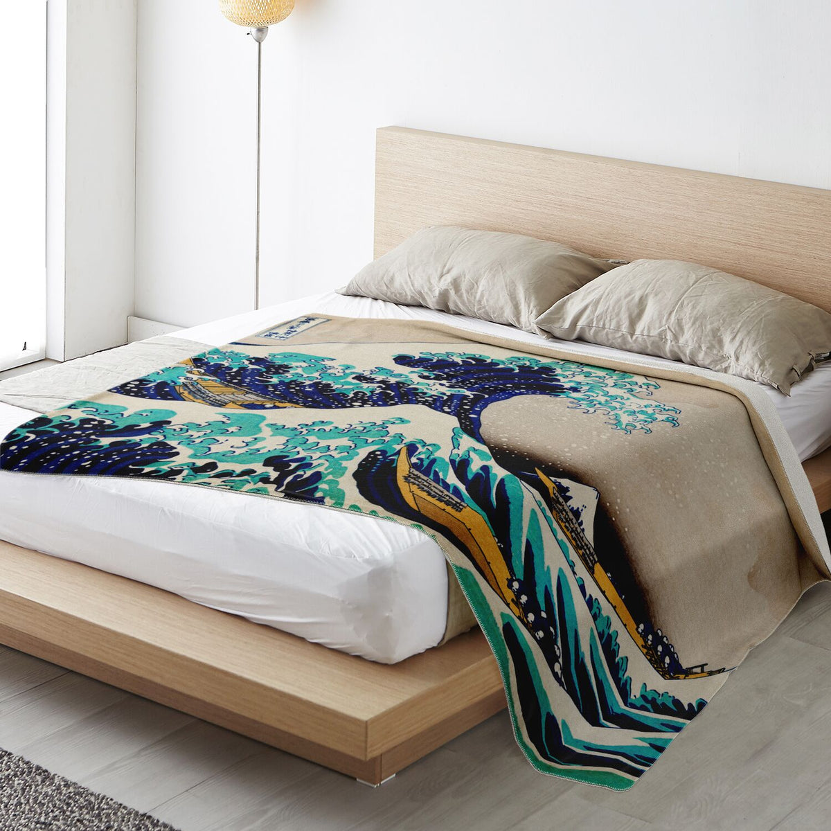 Great Wave Off Kanagawa Fleece Blanket, Ukiyo-e Art Blanket