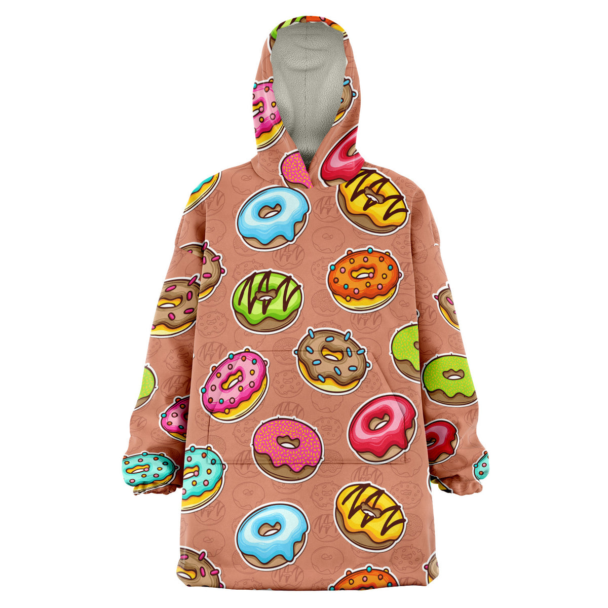 Kuschelige tragbare Kapuzendecke - Iced Donuts 