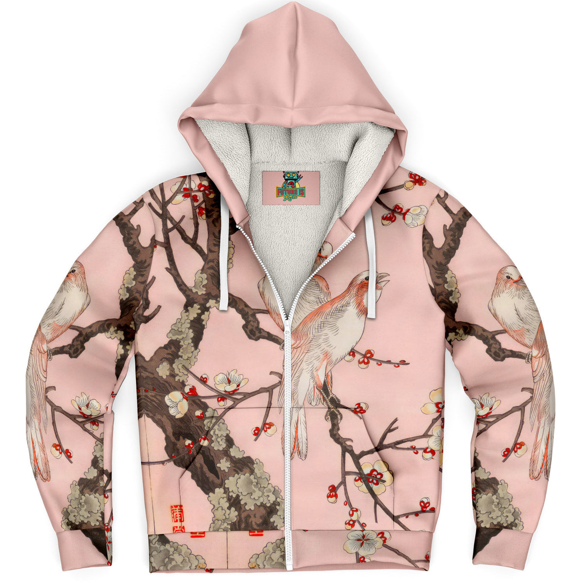 Microfleece Zip Hoodie - Japanese Woodblock art print