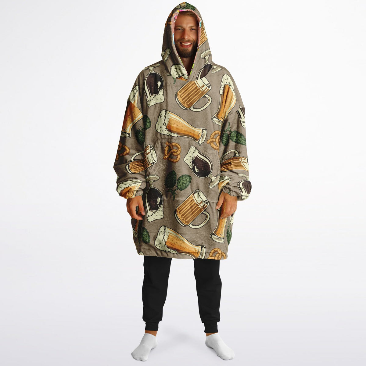 Lounge Wear Reversible Snug Hoodie: Donut and Beer 🍩🍺