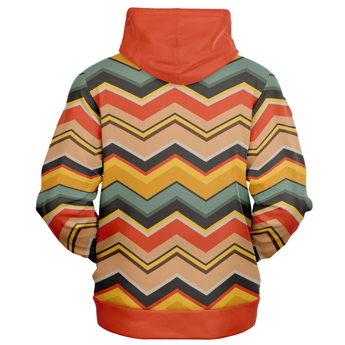 Groovy Chevron Delight: Retro &#39;70s Zip Hoodie
