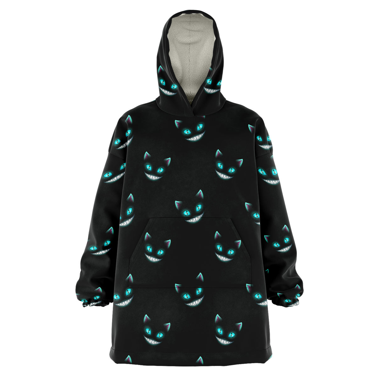 Cheshire Cat Snug Hoodie, Microfleece Loungewear, Hooded Blanket
