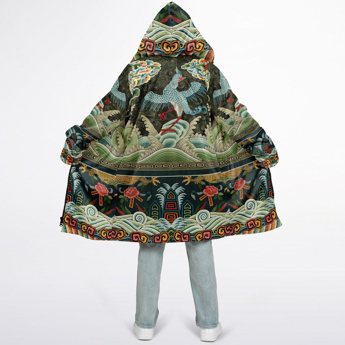 Zipper Cloak - Vintage Chinese Crane