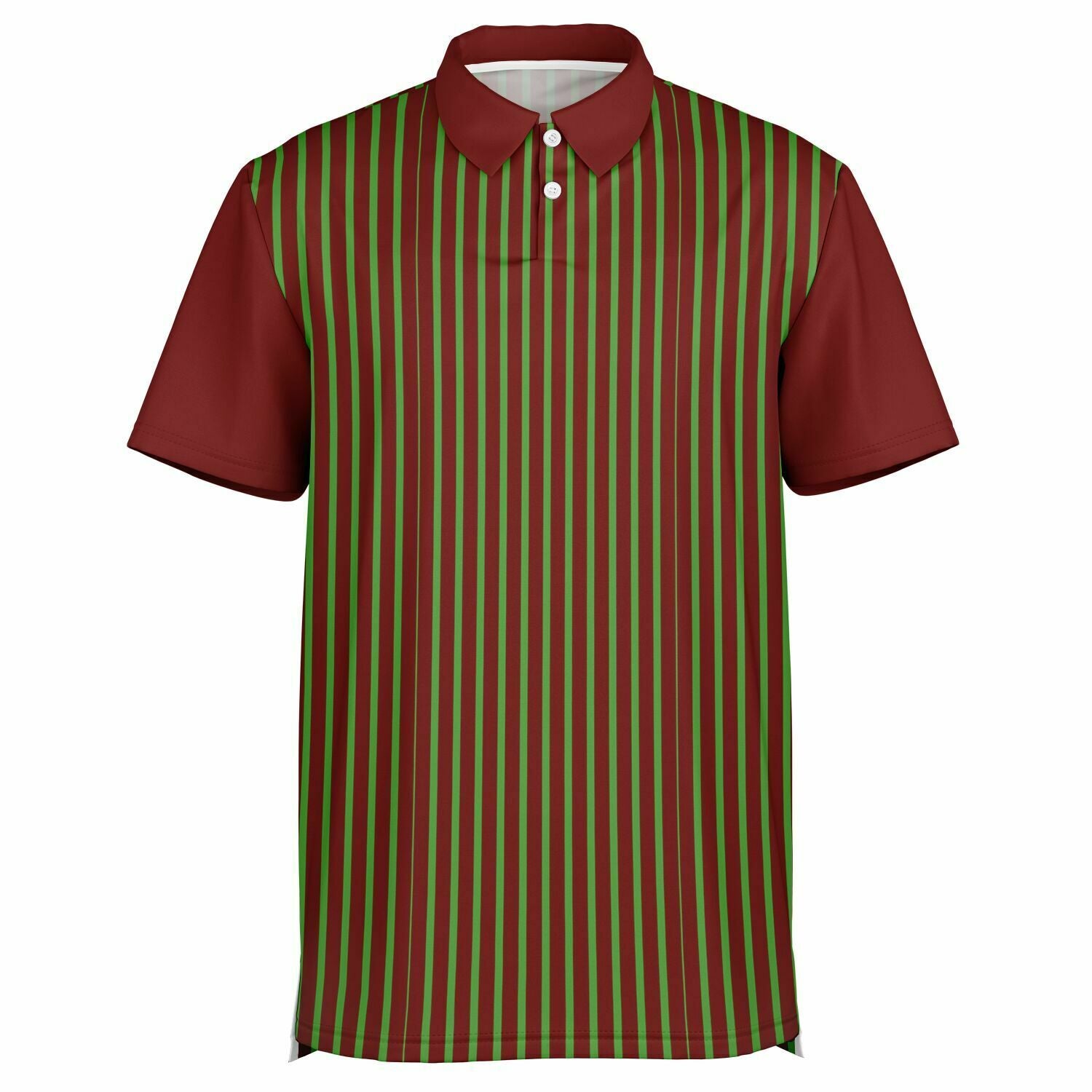 Performance Polo, Men's Claret & Kelly Green Striped Polo Shirt, sweat wicking, golf polo