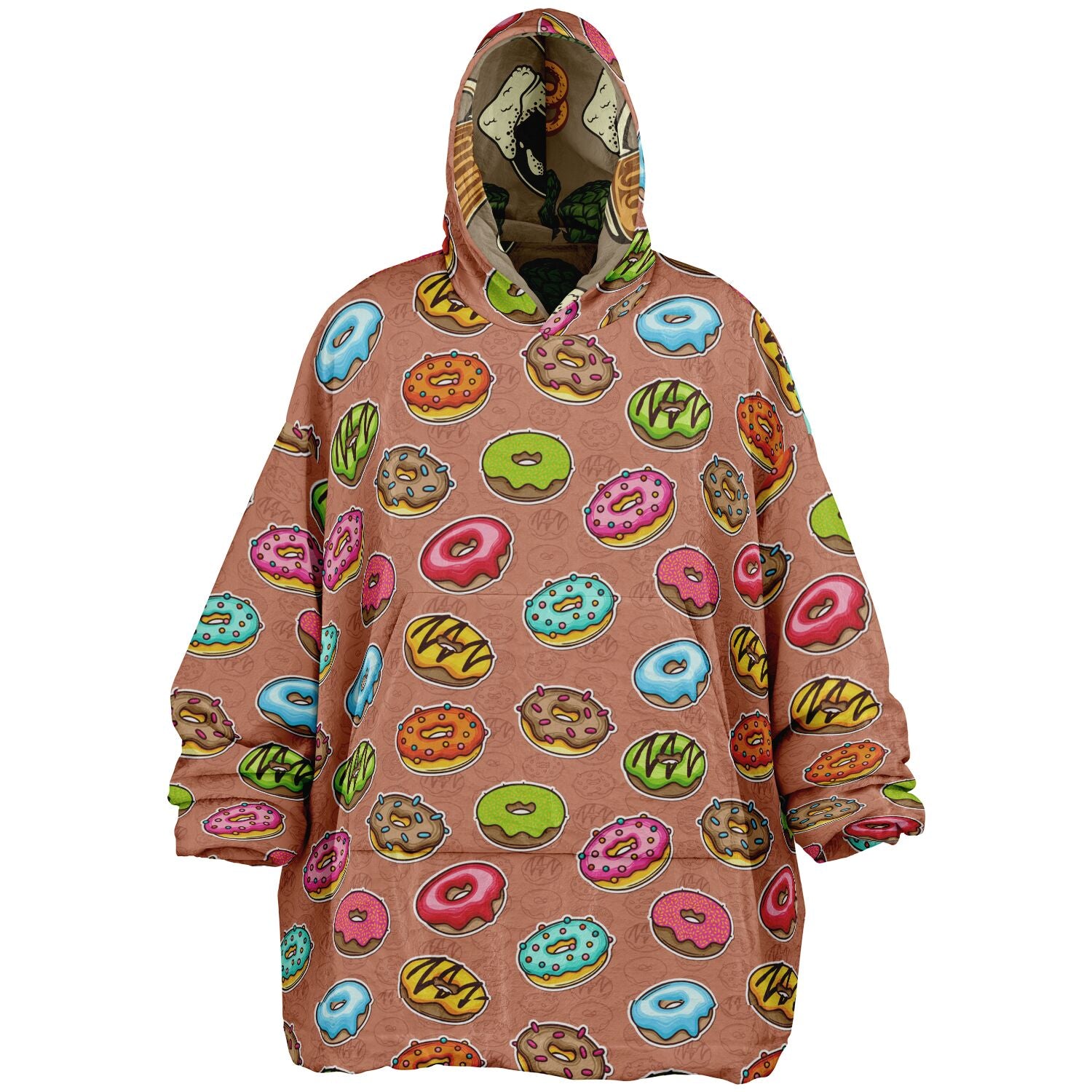 Lounge Wear Reversible Snug Hoodie: Donut and Beer 🍩🍺
