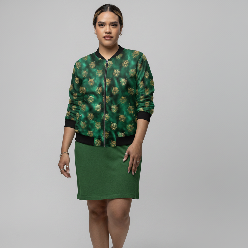 Gold and Emerald Tiger Bomber Jacket