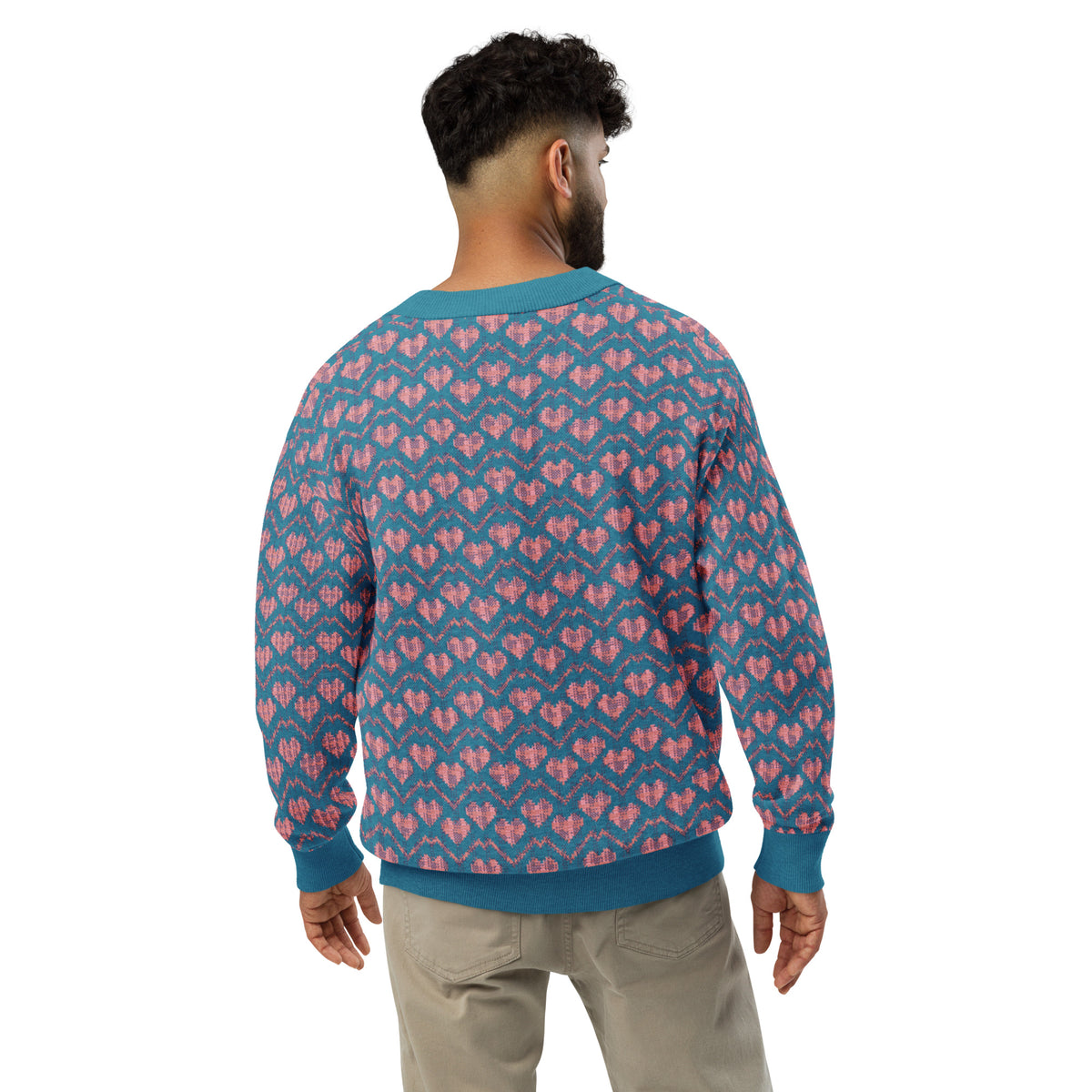 Y2K Heart Knit Cardigan – Retro 90s Style Unisex Button-Up