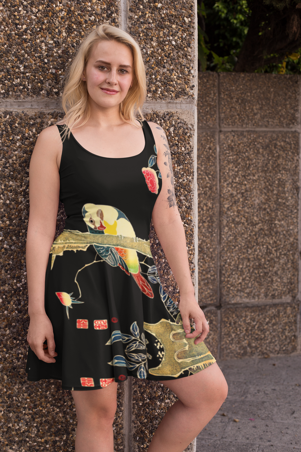 Japanese Art Print Skater Dress