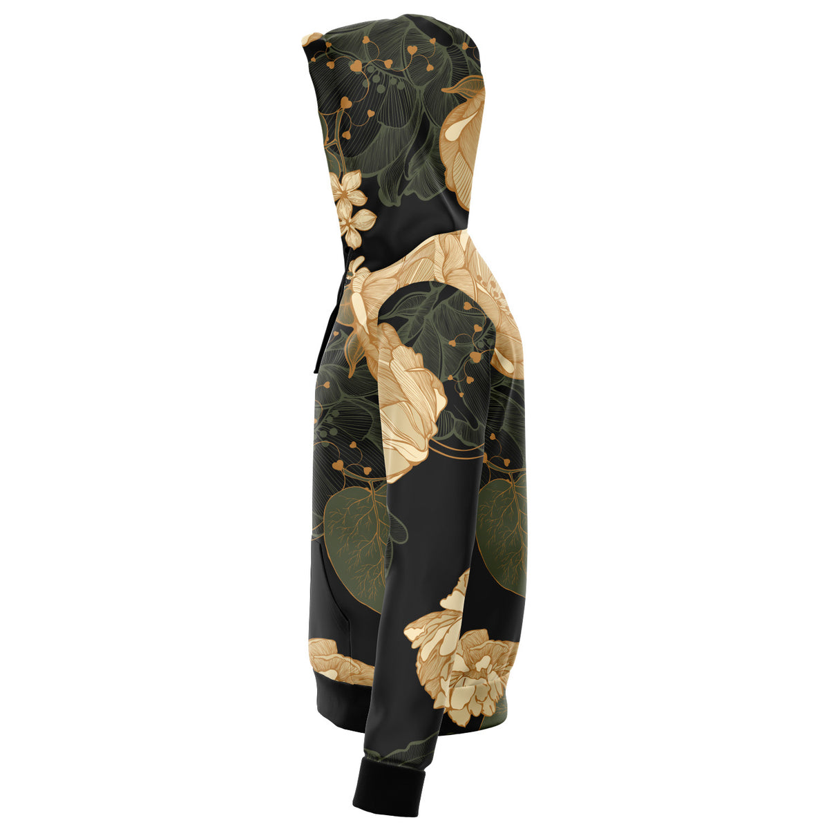 Art Nouveau Smoky Floral Zip Up Hoodie