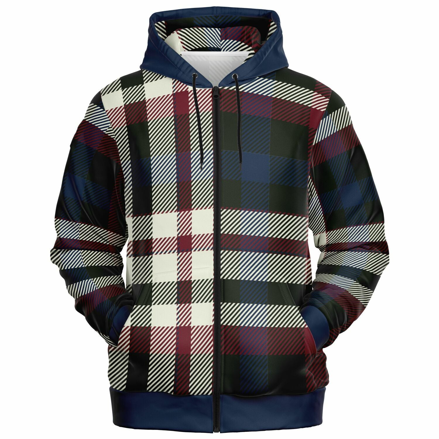Zip Up Plaid or Tartan Hoodie for Men and Women