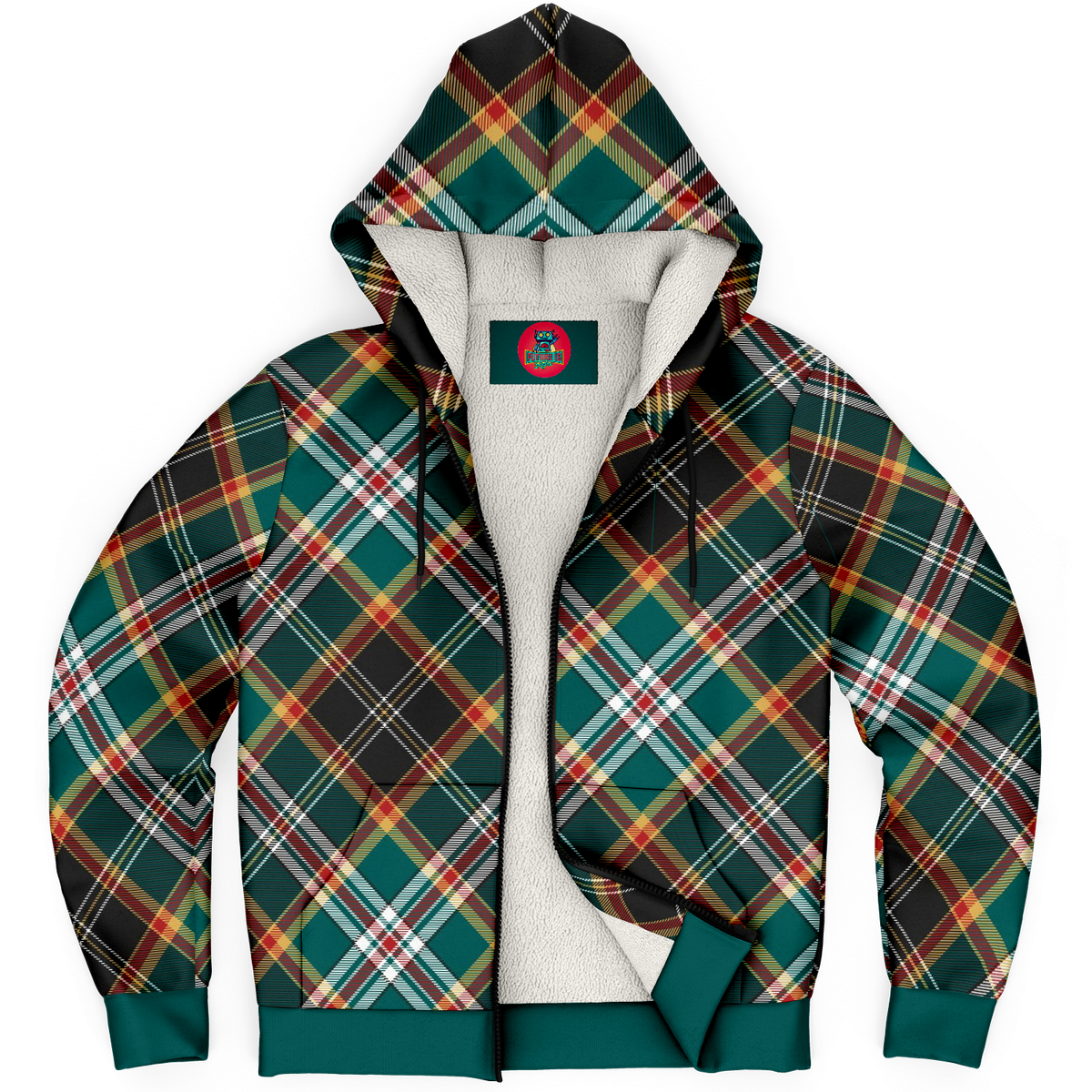 Tartan Check Unisex Premium Microfleece Hoodie