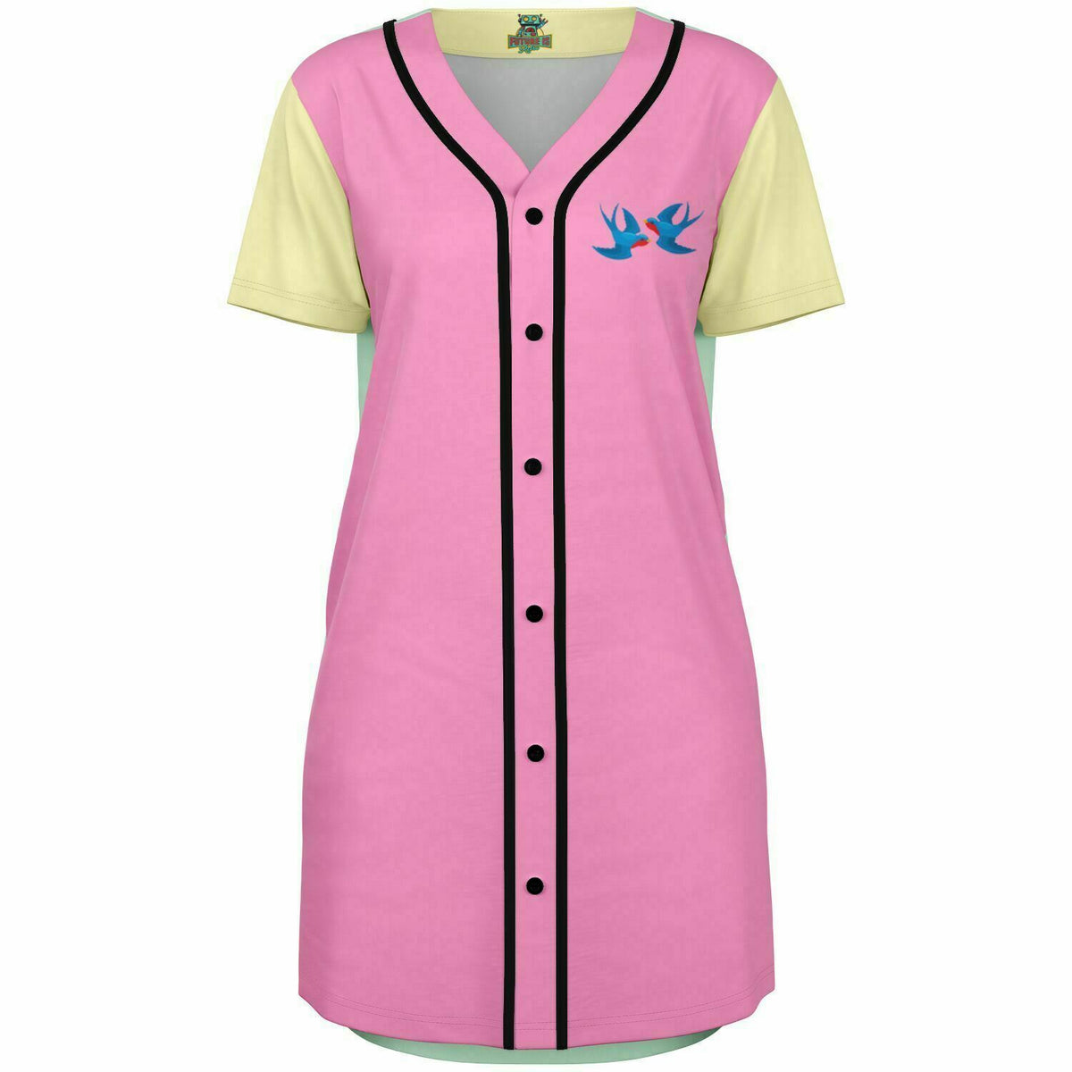 Baseball Jersey Dress Retro Pastel- Swallows