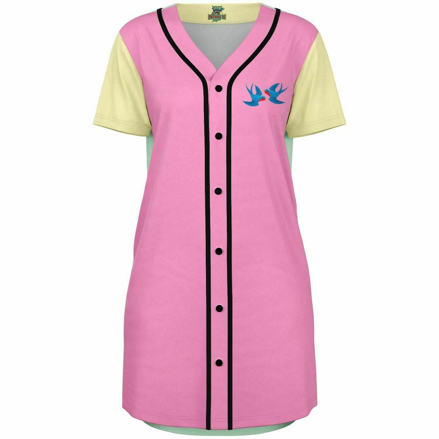 Baseball Jersey Dress Retro Pastel- Swallows