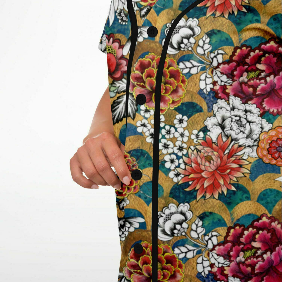 Baseball Jersey Dress Art Deco, Art Nouveau Floral Dress