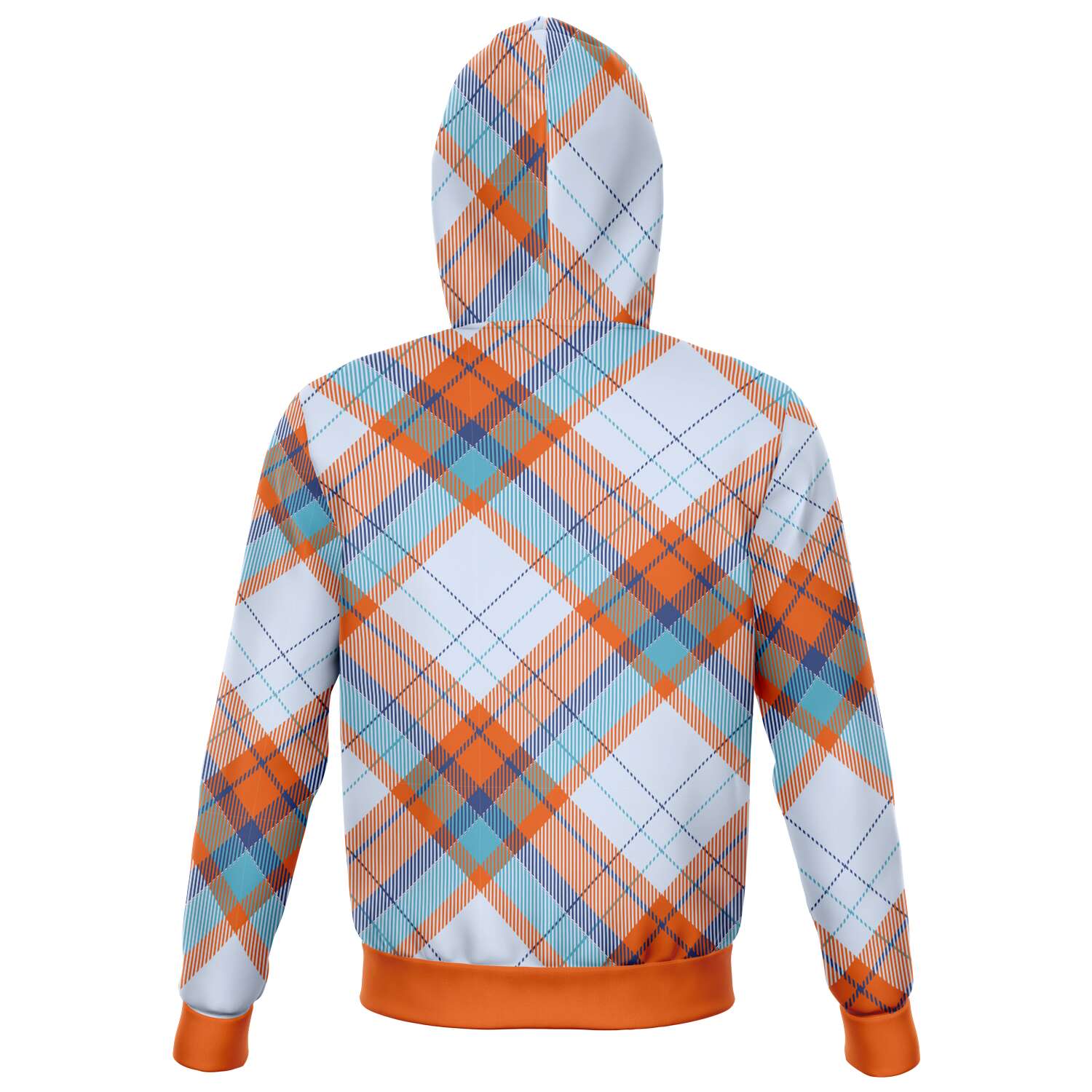 Sweat à capuche zippé Tartan ciel