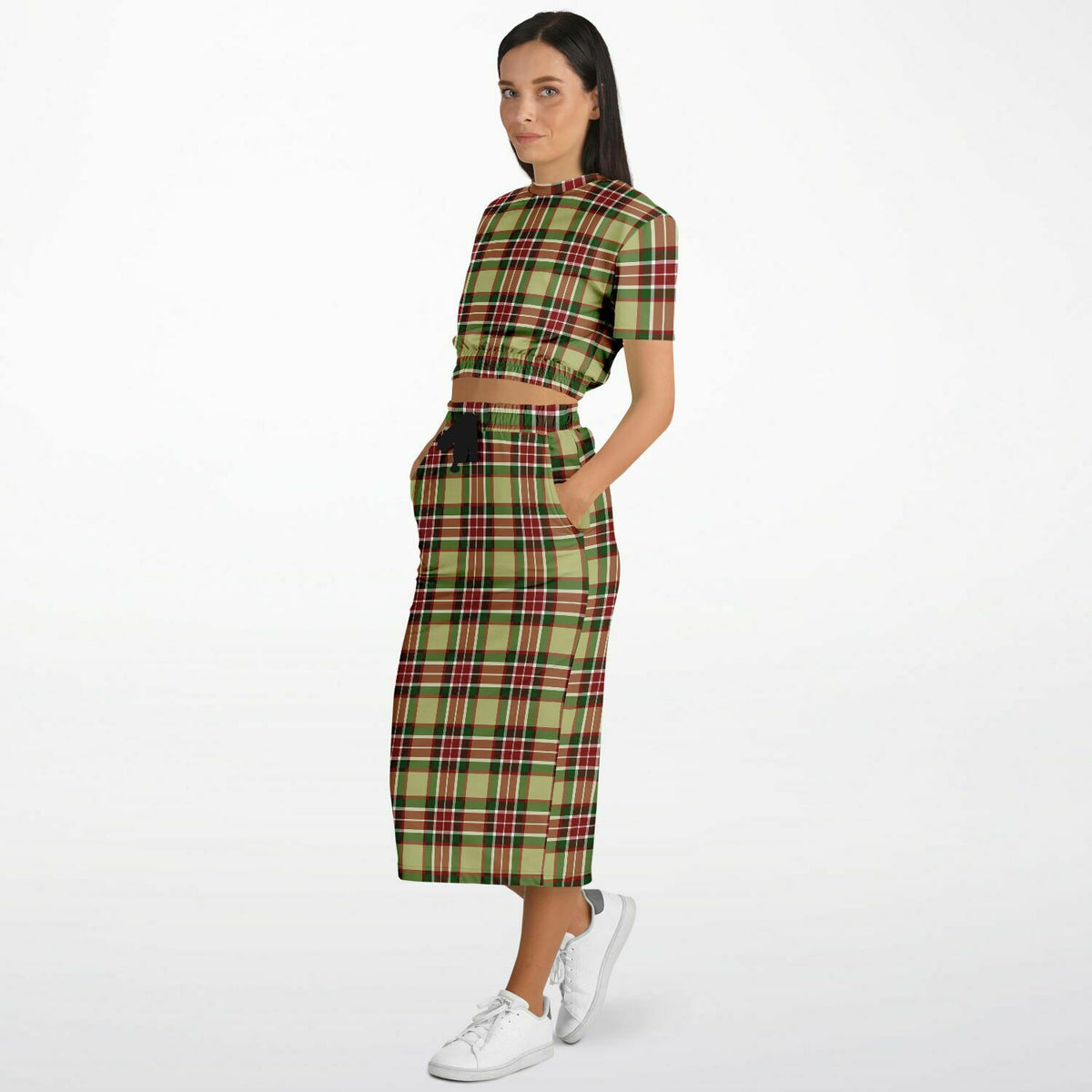 New plaid Skirt and Sweatshirt