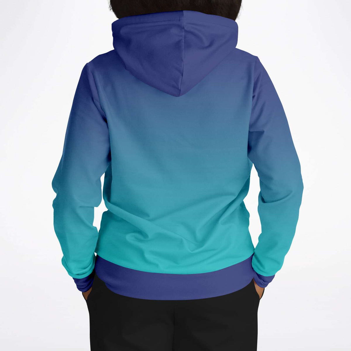 Blue Aqua Hoodie with Gradient Fade