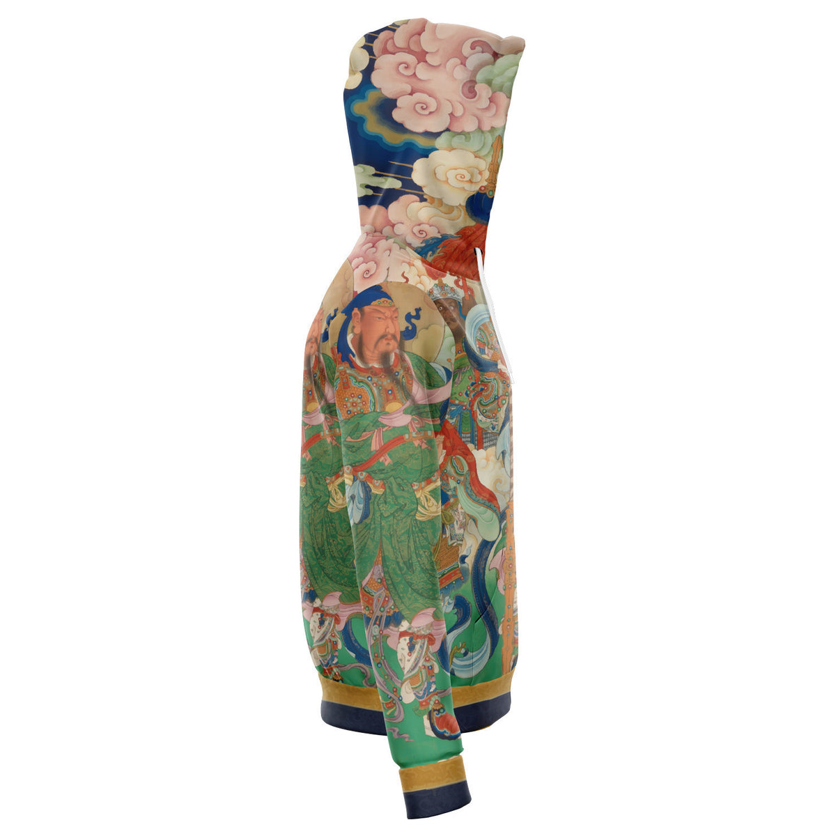 Asian Art Zip Up Hoodie, Lightweight Fall Hoodie, Harajuku Style, Plus size hoodie