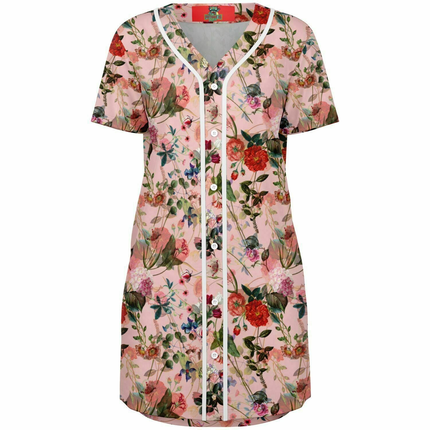 Baseball Jersey Dress Art Nouveau Floral- AOP