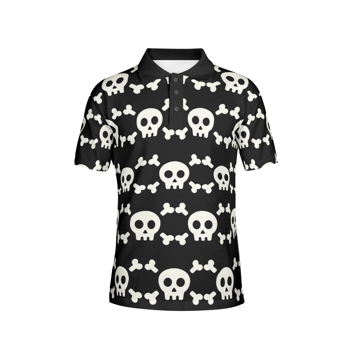 Skull and Crossbones Men&#39;s All-Over Print Polo Shirts